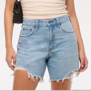 Abercrombie & Fitch Light Blue Distressed Jean Shorts
